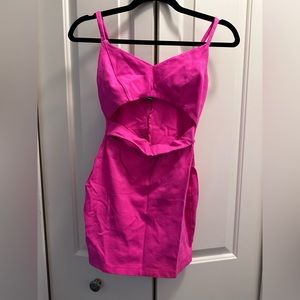Hot Pink Bandage Cutout Party Dress- Windsor